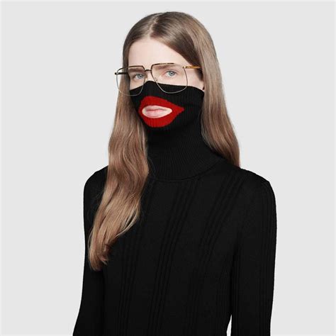 balaclava knit top white gucci|wool balaclava jumper Gucci.